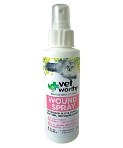 Vet Worthy Feline Wound Spray Cat and Dog Supplement - 4 oz Bottle