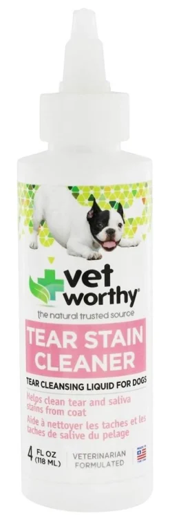 Vet Worthy First Aid Tear Stain Cleaner for Dogs and Cats - 4 oz Bottle