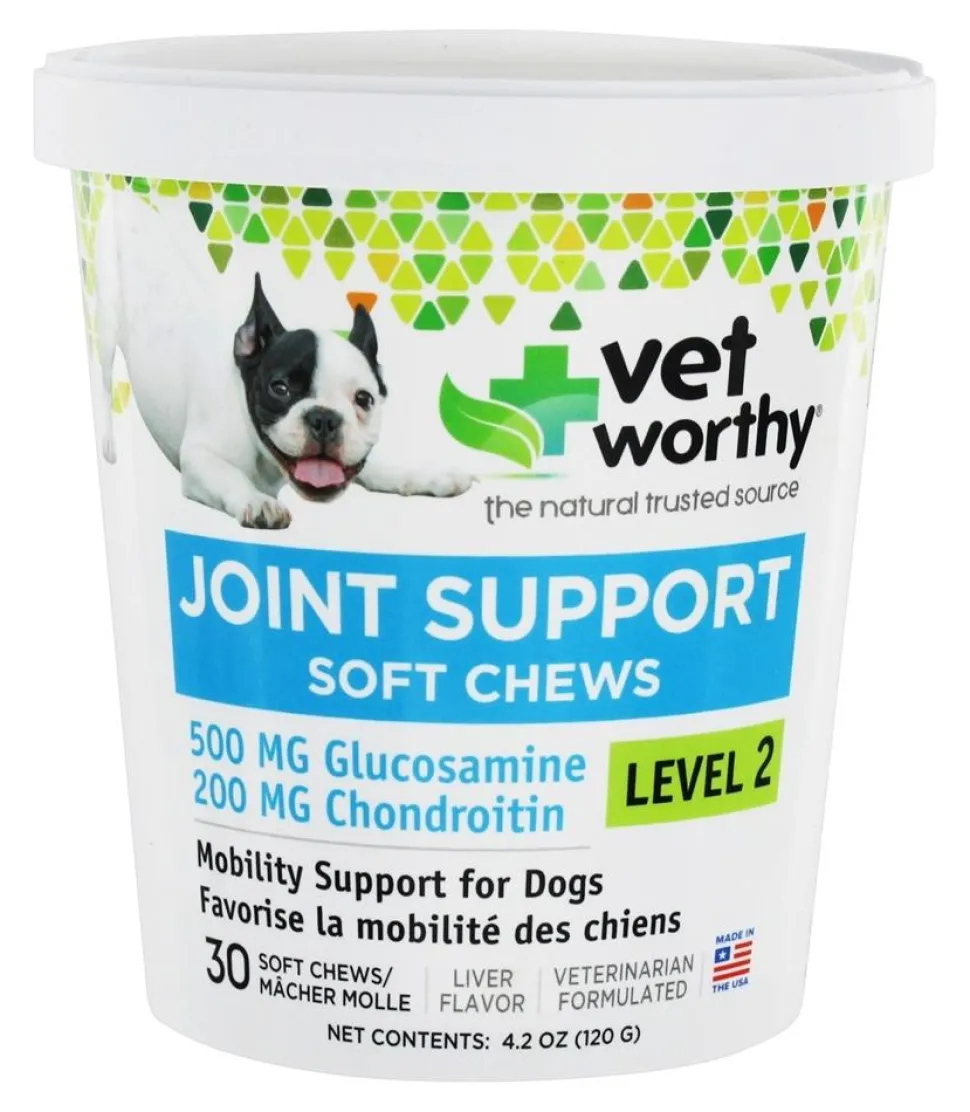 Vet Worthy Joint Support Level 2 Chewable Dog Supplements - 30 ct Capsule Bottle