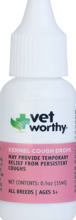 Vet Worthy Kennel Cough Cat and Dog Supplement - .5 oz Liquid Bottle
