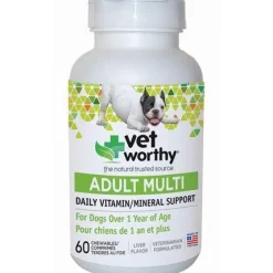 Vet Worthy Puppy Multi-Vitamin Tablet Dog Vitamins and Minerals - 60 ct Capsule Bottle