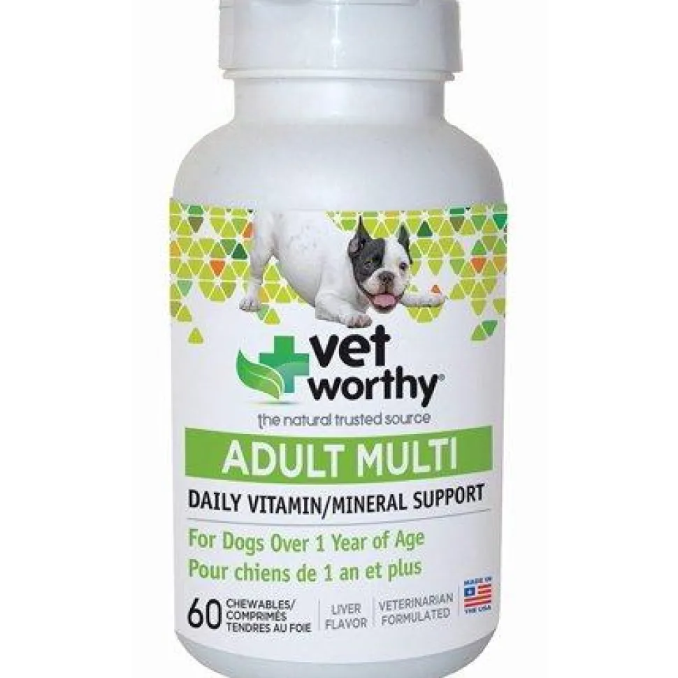 Vet Worthy Puppy Multi-Vitamin Tablet Dog Vitamins and Minerals - 60 ct Capsule Bottle