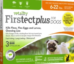 Vetality Firstect Plus Flea and Tick for Dogs - 6 - 22 Lbs - 3 Pack