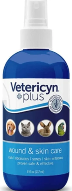 Vetericyn Plus Antimicrobial Wound & Skin Care Veterinary Supplies Sprays/Daubers - 8 Oz