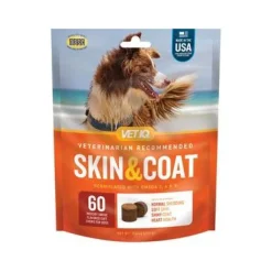 VETIQ Skin and Coat Hickory Smoke Flavored Soft Chew Dog Supplements - 60 Count