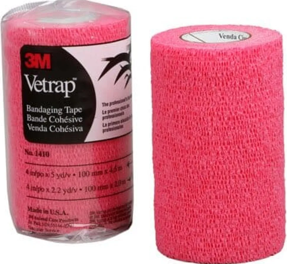 Vetrap Bandaging Tape - Red - 4 In X 5 Yd - 18 Pack