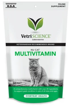 Vetriscience Labs NuCat MultiVitamin Chewable Cat Supplements - 30 ct Pouch