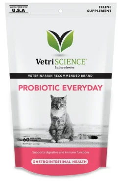 Vetriscience Labs Probiotic Digestive-Aid Health Chewable Cat Supplements - 30 ct Pouch