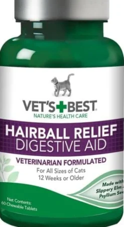 Vet's Best Cat Lube Hairball & Digestive Aid Cat Supplements - 60 Tablets