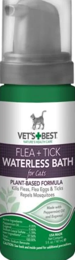 Vet's Best Flea and Tick Waterless Bath Foam for Cats - 5 Oz