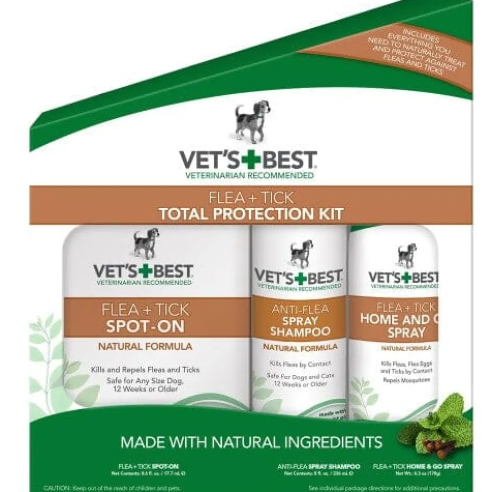 Vet's Best 3pc Natural Flea & Tick Total Protection Kit