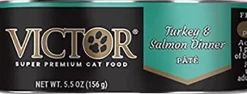 Victor Feline Turkey & Salmon Pate' Canned Cat Food - 5.5 oz - Case of 24