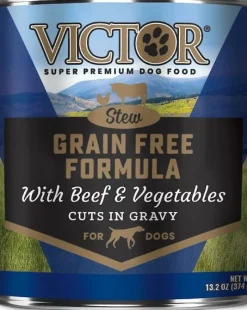 Victor Grain Free Beef & Vegetable in Gravy Canned Dog Food - 13.2 oz - Case of 12