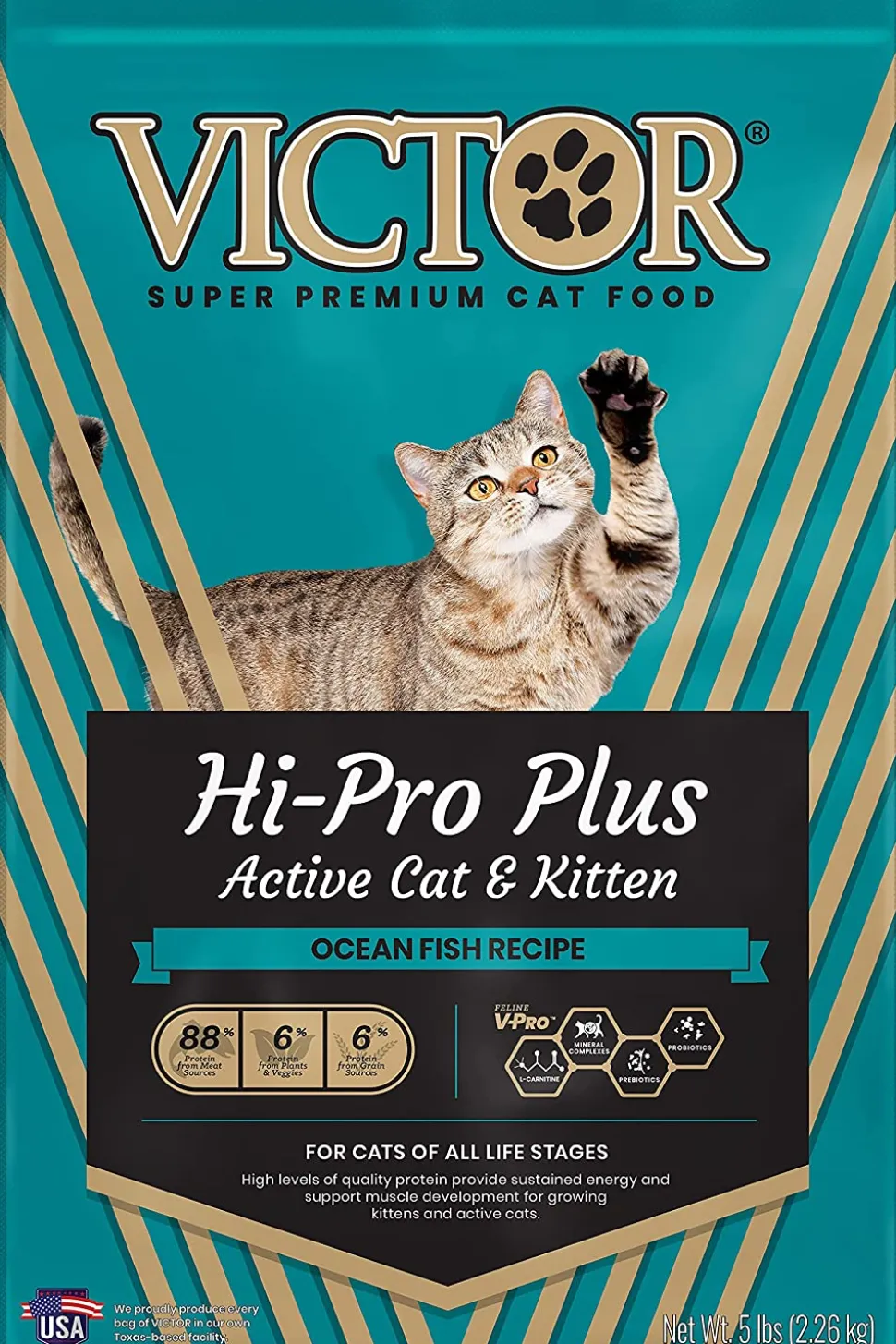 Victor Hi-Pro Plus Active Cat & Kitten Dry Cat Food - 5 lb Bag