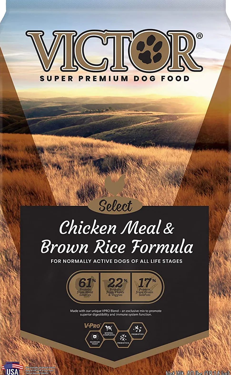Victor Select Chicken & Rice with Lamb Formula Dry Dog Food - 40 lb Bag
