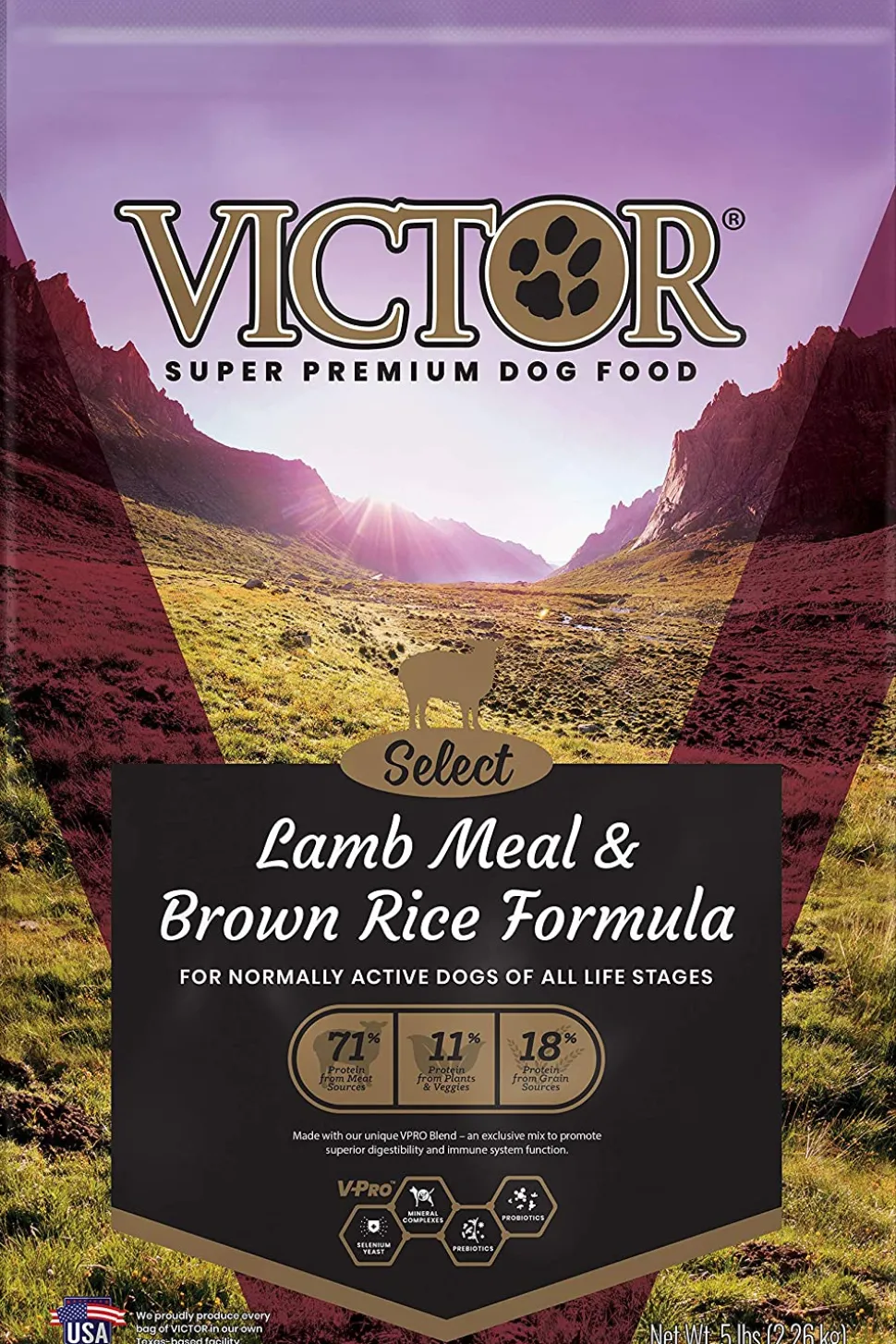 Victor Select Lamb & Rice Formula Dry Dog Food - 5 lb Bag