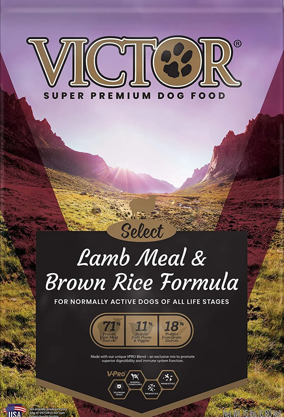 Victor Select Lamb & Rice Formula Dry Dog Food - 15 lb Bag