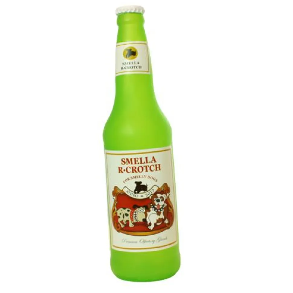 VIP Pet Products Silly Squeakers Smellar R-Crotch Beer Bottle Squeak and Chew Dog Toy