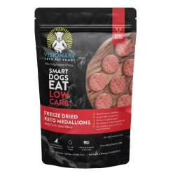Visionary Pet Beef Recipe Freeze-Dried Medallions Low Carb Keto Dog Food