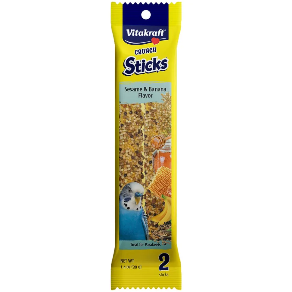 Vitakraft Crunch Sticks - Sesame & Banana Flavor Parakeet Treat - 1.4 oz