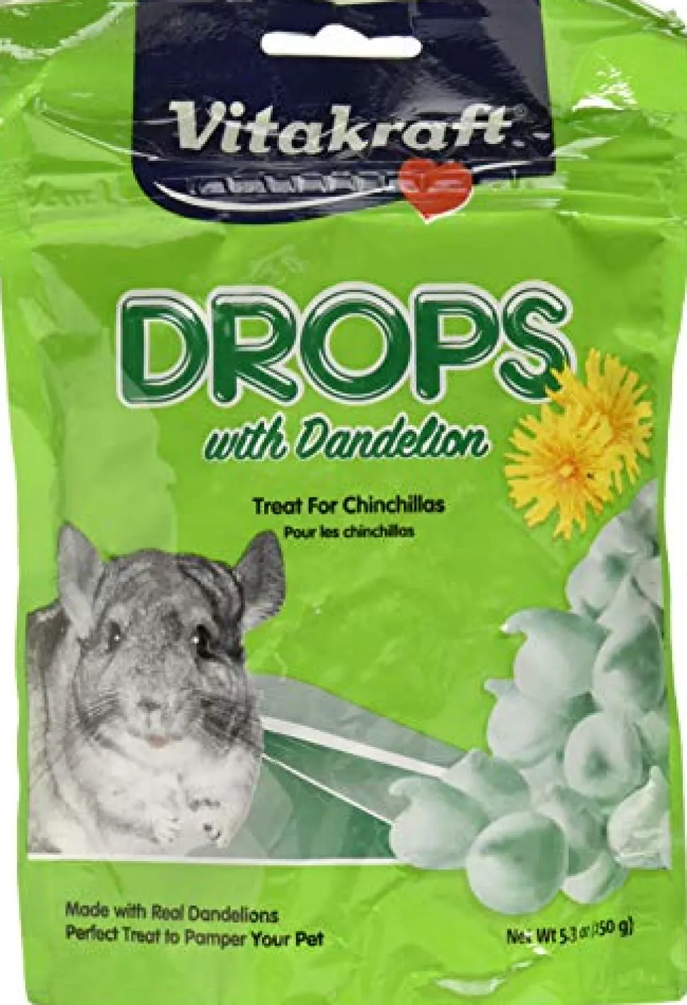 Vitakraft Drops with Dandelion for Chinchillas - 5.3 oz