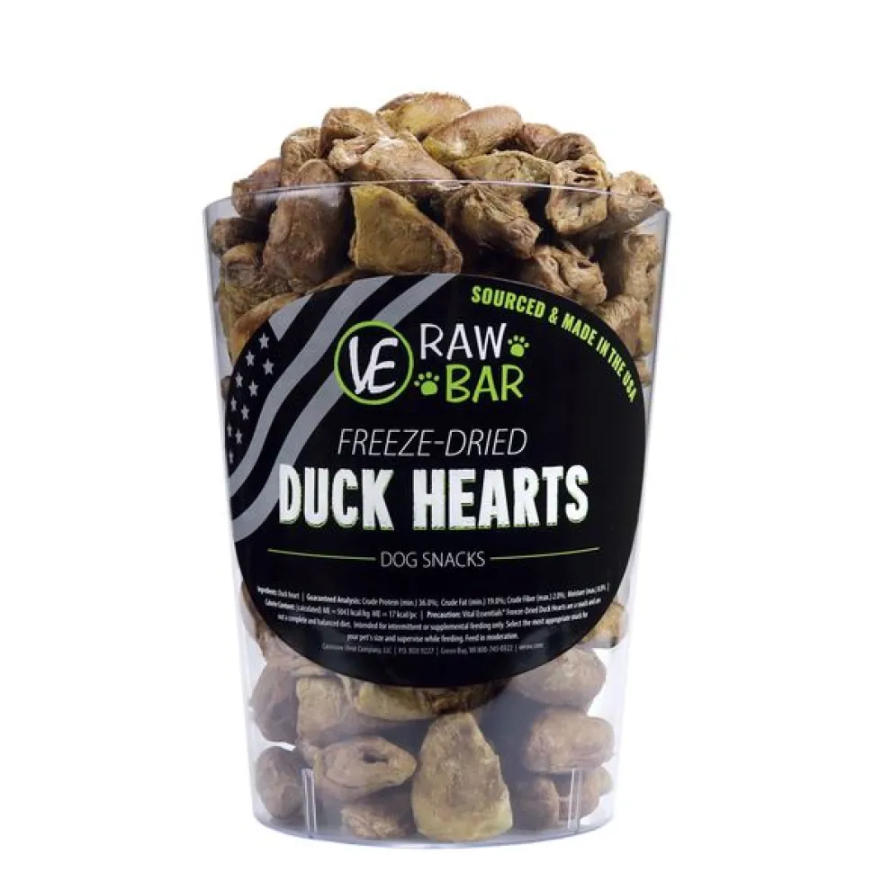 Vital Essentials (approx 150pc) Freeze-Dried Duck Hearts Freeze-Dried Dog Treats - 30 Oz