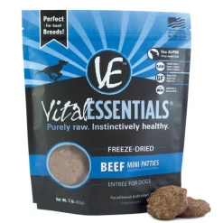Vital Essentials Freeze Dried Beef Grain Free Mini Patties Entree for Dogs Food