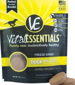 Vital Essentials Freeze Dried Grain Free Duck Mini Patties Entree for Dogs Food