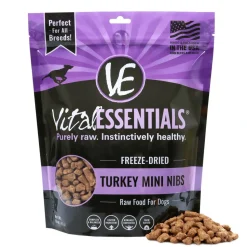 Vital Essentials Freeze Dried Grain Free Turkey Mini Nibs Entree for Dogs Food