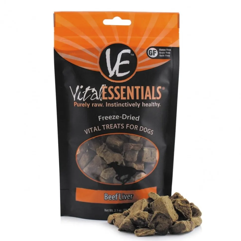 Vital Essentials Freeze Dried Grain Free Beef Liver Limited Ingredient Dog Treats