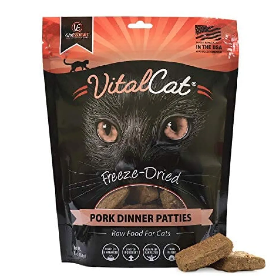 Vital Essentials Pork Dinner Patties Freeze-Dried Cat Food - 8 Oz