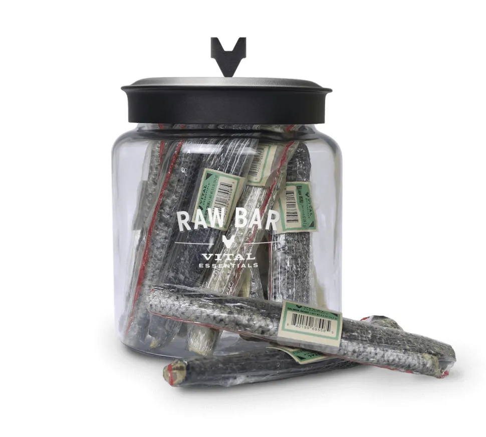 Vital Essential's Raw Bar Freeze-Dried Salmon Skin Natural Dog Chews - 20 Piece - 21 Oz