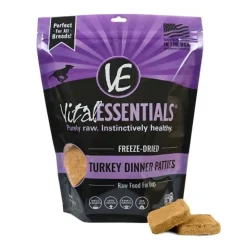 Vital Essentials Turkey Dinner Patties Freeze-Dried Dog Food - 14 Oz