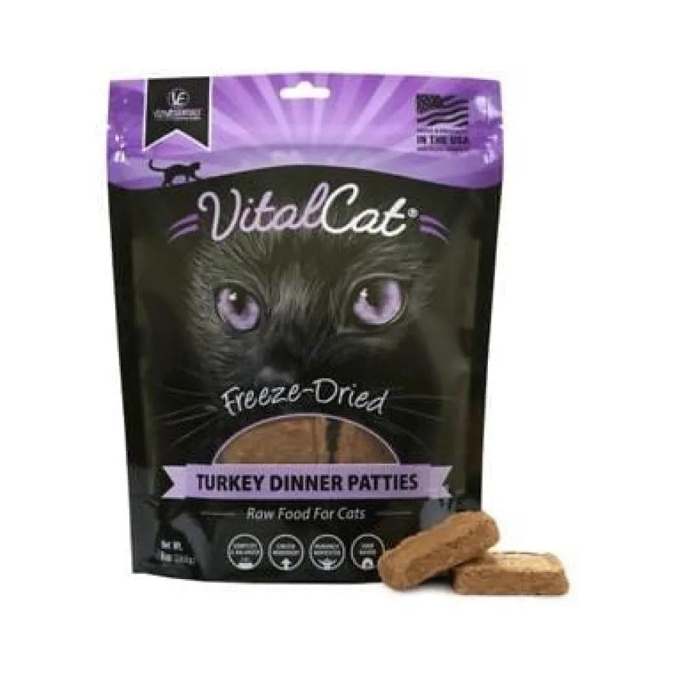 Vital Essentials Turkey Dinner Patties Freeze-Dried Cat Food - 8 Oz