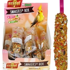 Vitapol Smakers Treat Stick Cockatiel Display Bird Sticks - Fruit - 12 Count