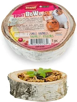 Vitapol Small Animal Wood Treat Bowl Small Animal Treats - Fruit - 4.5 In