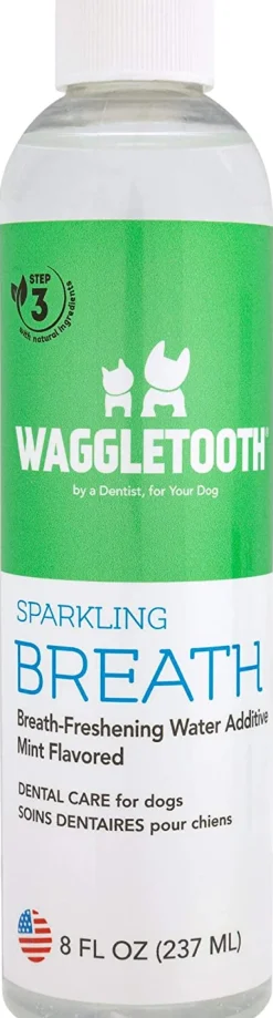 WaggleTooth Sparkling Breath Water Additive for Dogs - 8 oz
