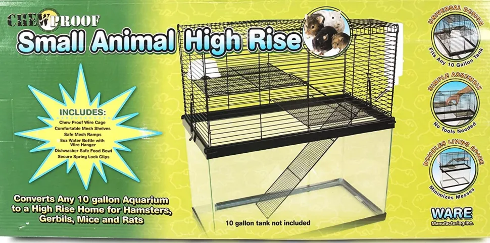 Ware High Rise Cage for 10 Gallon Tank Small Animal Cage - 19.5 X 11 X 10.5 In