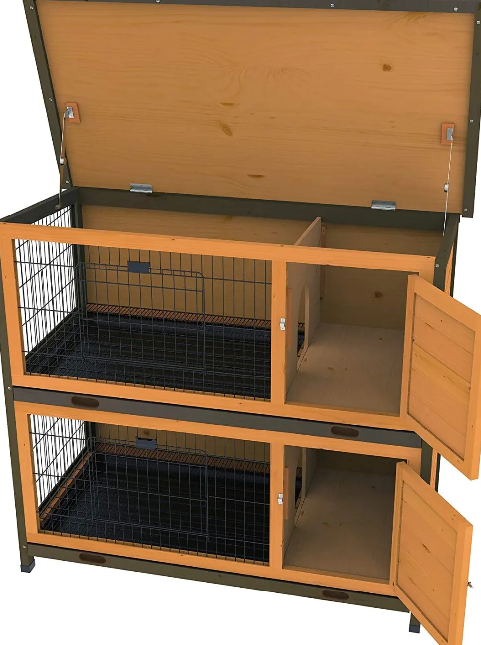 Ware Premium Double Decker Rabbit Small Animal Hutch - 46 X 24 X 41 In