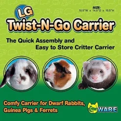 Ware Twist N Go Carrier Small Animal Soft Sided Carrier - Blue - Large - 10.75 X 14.25 X