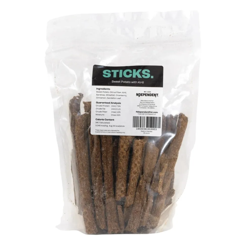 We Are Ndependent Sticks Krill Sardines and Cranberry Chewy Dog Treats - 25 Count
