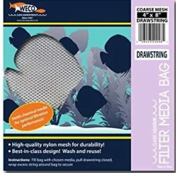 Weco Products Coarse Mesh Drawstring Filter Media Bag - White - 4 In X 8 in