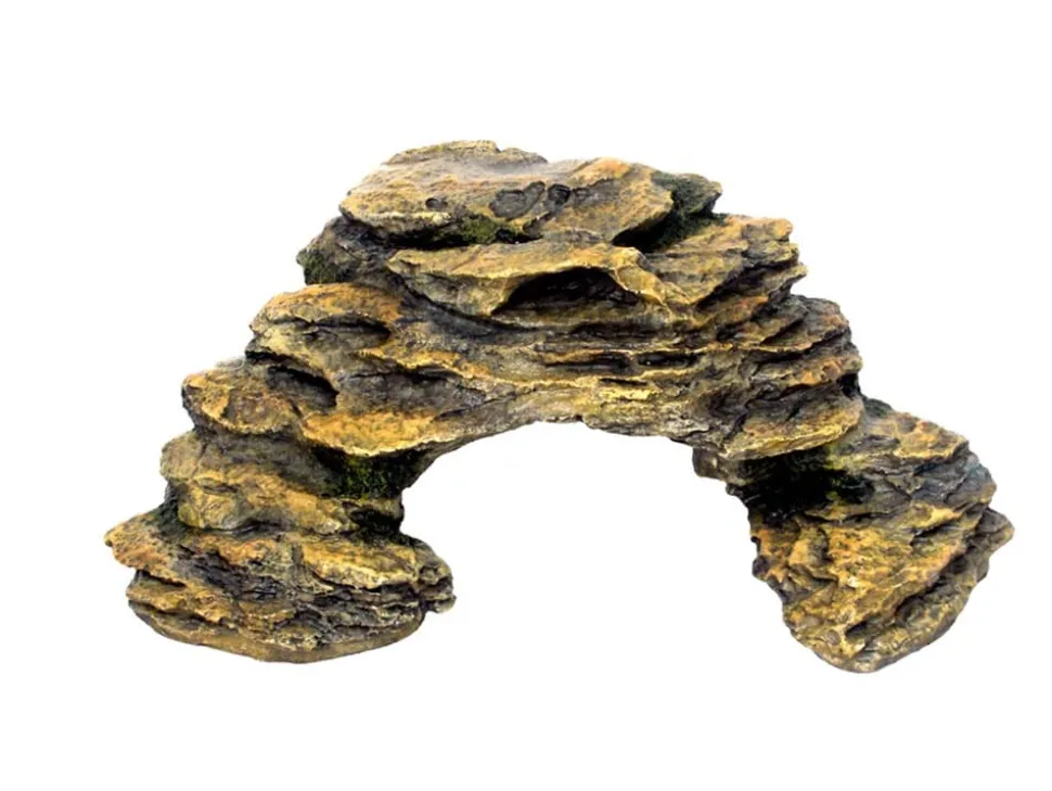 Weco Products Wecorama Galapagos Silver Shale Corner Ramp Terrarium Ornament - Brown - 10.4 in