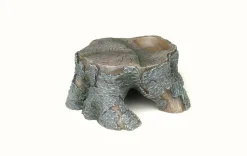 Weco Products Wecorama Sleepy Hollows Pine Stump Den Terrarium Ornament - Gray and Brown - Small