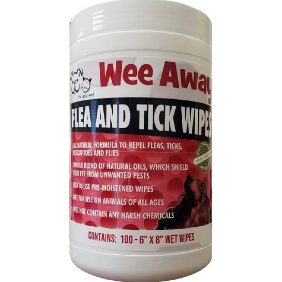 Wee Away Flea and Tick Wipes Cat and Dog Wipes -