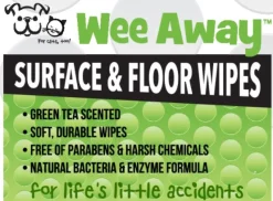 Wee Away Floor and Surface Wipes - Mini Size Cat and Dog Wipes - 10 wipes per pack - 10 packs