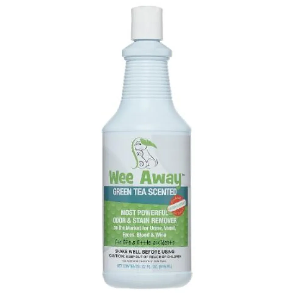 Wee Away Green Tea Quarts Cat and Dog Stain and Odor Eliminator - 32 oz Bottle