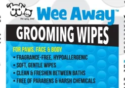 Wee Away Grooming Wipes - Travel Size Cat and Dog Wipes - 30 ct