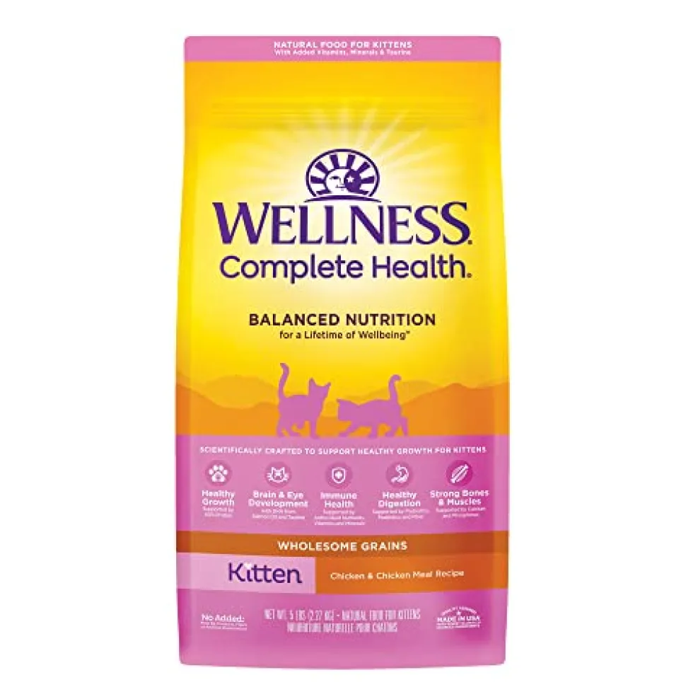 Wellness Complete Health Chicken and Wholesome Grains Kitten Formula Dry Cat Food - 5 Lbs