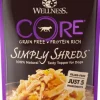 Wellness Core Bowl Boosters Simply Shreds Grain-Free Boneless Chicken Salmon and Pumpkin Wet Dog Food Topper Pouch - 2.8 Oz - Case of 12